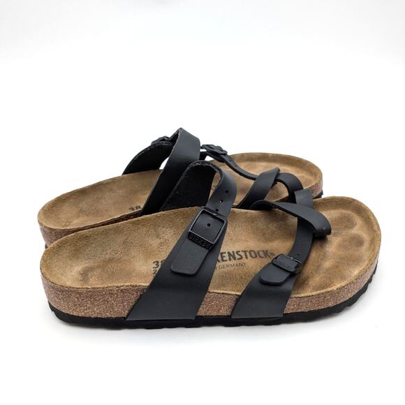 Birkenstock Mayari Birko-Flor Sandals Unisex Black Size US W7/M5 EU38 - Picture 3 of 15